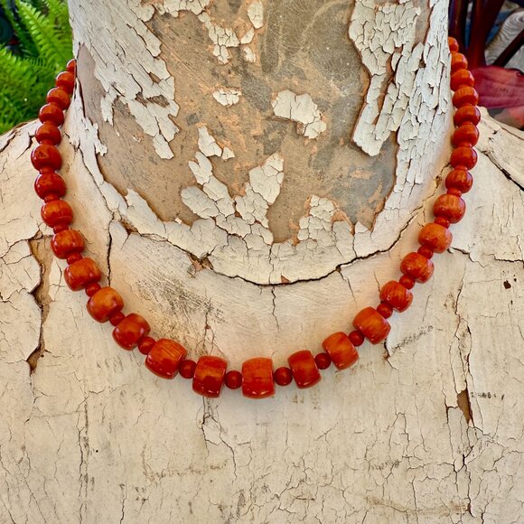 Red Coral Bead Necklace Jay King Mine Finds - Picture 3 of 8
